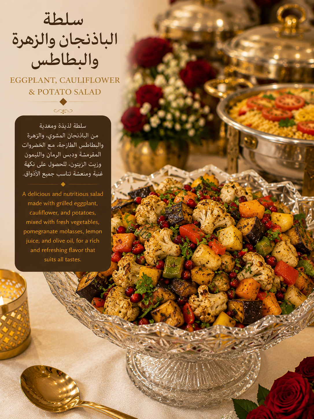 سلطة الباذنجان والزهرة والبطاطس